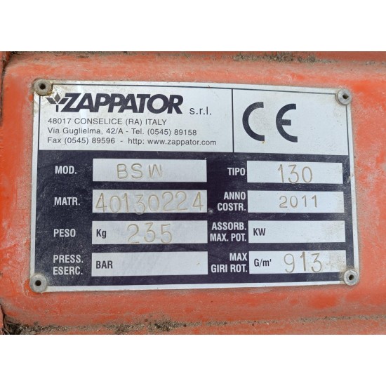 SPAZZATRICE ZAPPATOR PELLICANO TYPE BSW 130